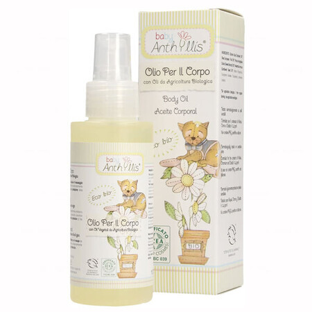 Anthyllis Baby EcoBio, olio per il corpo con olio da agricoltura biologica, da 1 mese, 100 ml