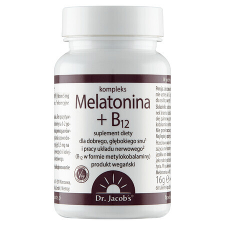 Dr. Jacob's Melatonine + B12 Complex, 60 tabletten