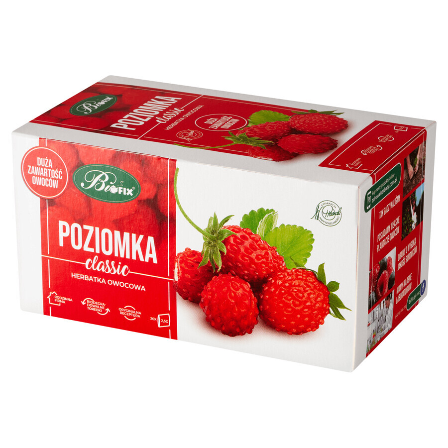 Bi Fix Classic, Poziomka, tè alla frutta, 2,5 g x 20 bustine