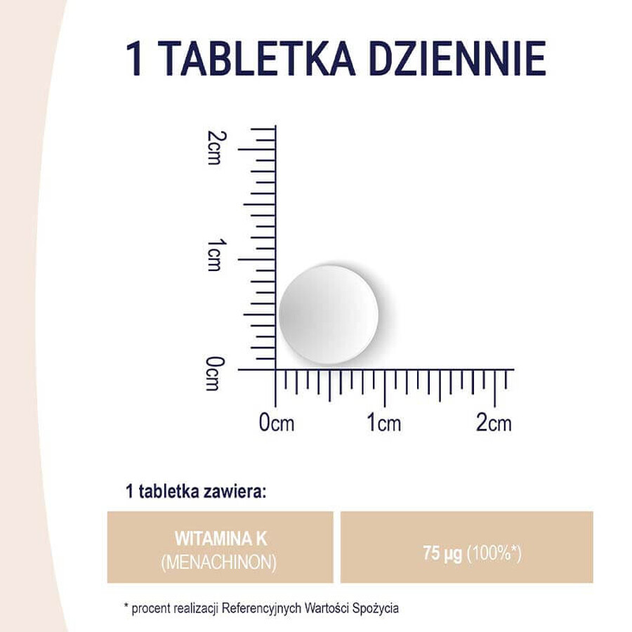 Naturell Vitamin K2 MK-7, vitamina K 75 µg, 60 comprimidos masticables