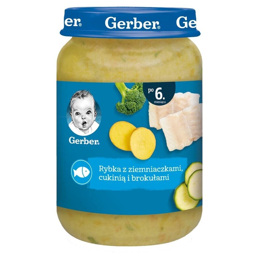 Gerber Dinner, pește cu cartofi, dovlecei și broccoli, după 6 luni, 190 g