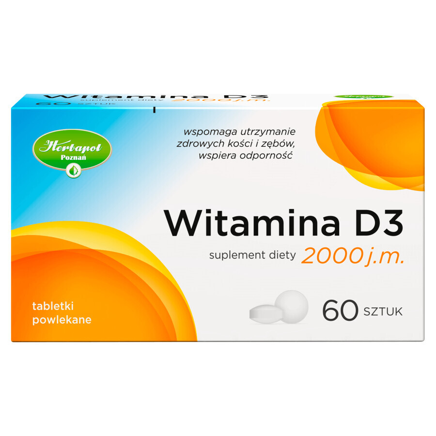 Herbapol Vitamina D3 2000 UI, 60 comprimate filmate