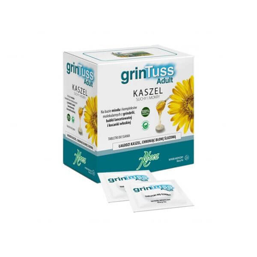 GrinTuss Adult, tosse secca e umida, 20 pastiglie