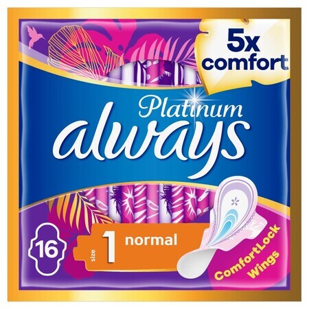 Always Platinum, hygienic towels with wings, Ultra Normal Plus, 16 pcs