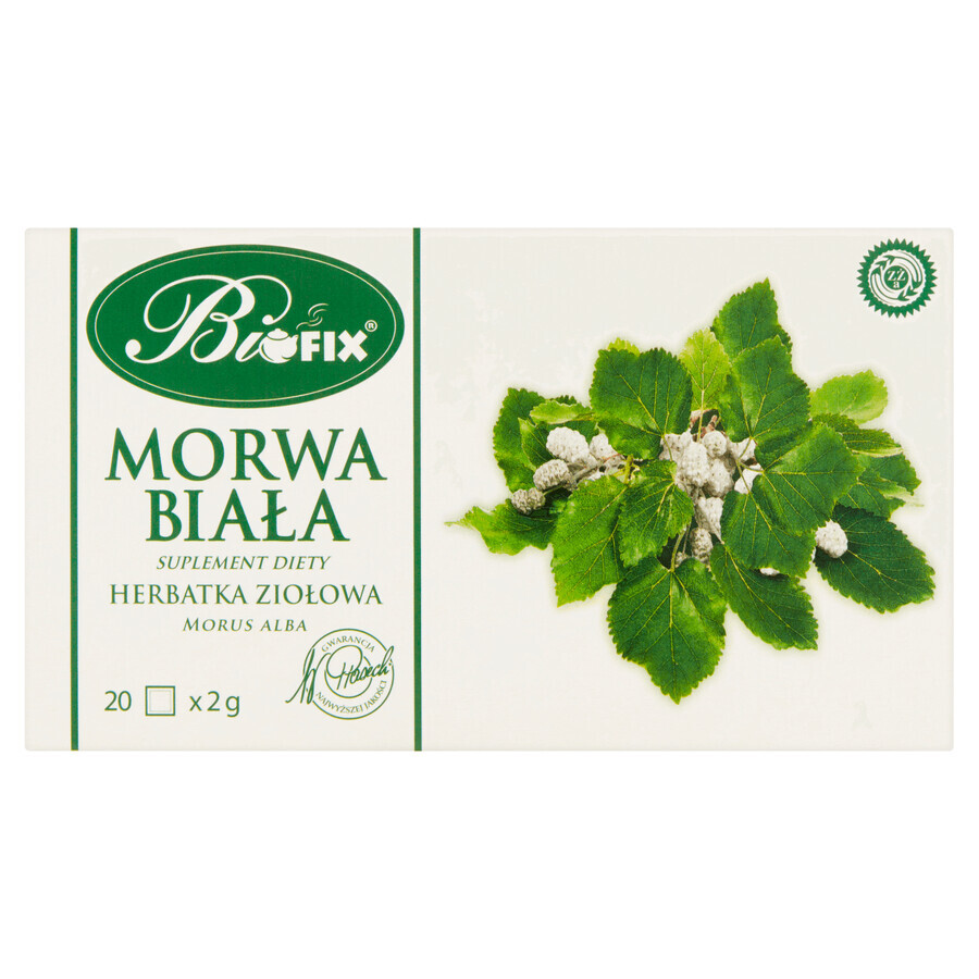 Bi Fix Mulberry alb, ceai de plante, 2 g x 20 pliculețe