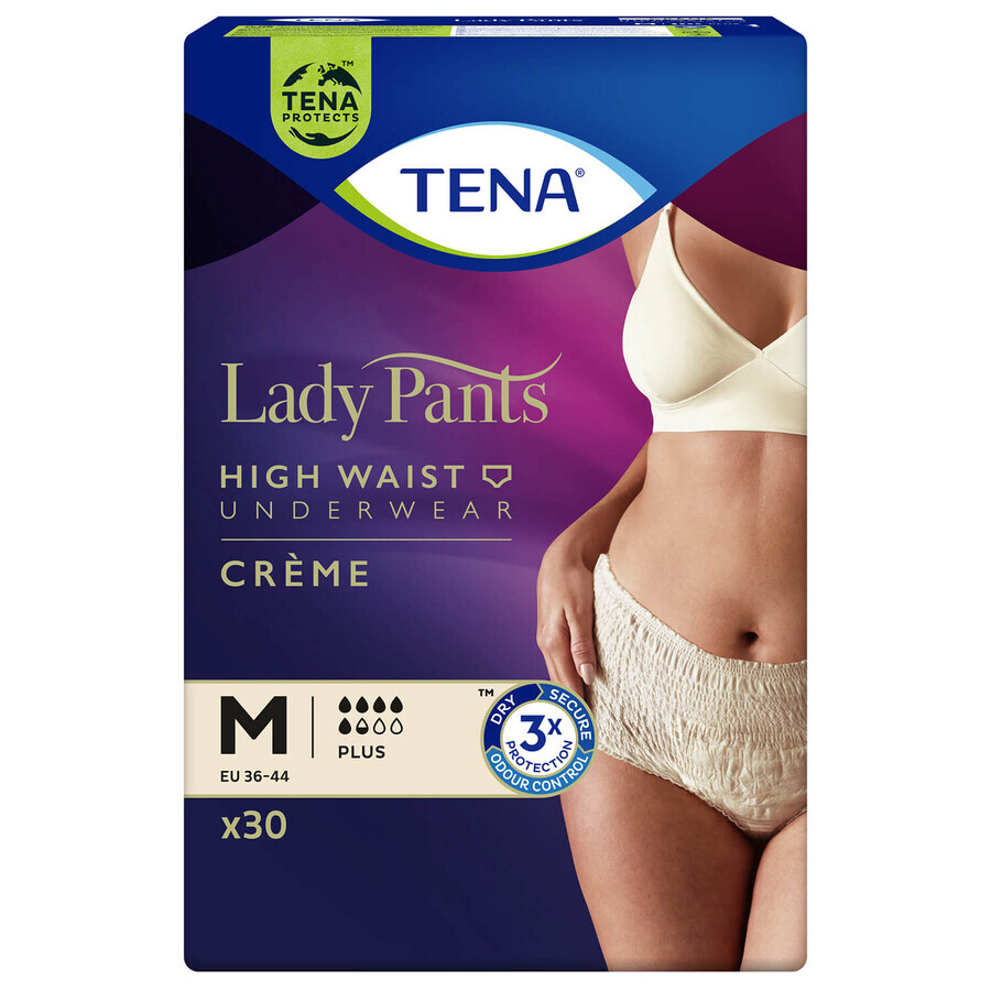 Tena Lady Pants Creme, braguitas absorbentes, talla M, 75-105 cm, Plus, 30 piezas