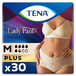 Tena Lady Pants Creme, braguitas absorbentes, talla M, 75-105 cm, Plus, 30 piezas