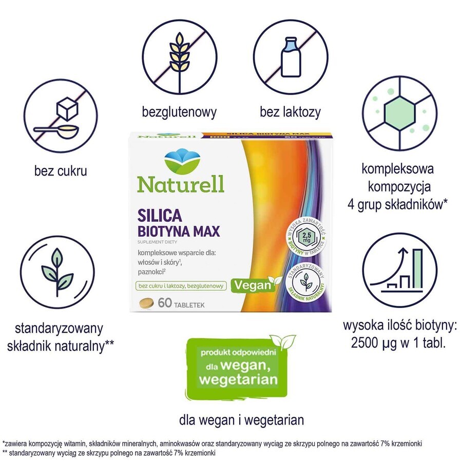 Naturell Sílice Biotina Max, 60 comprimidos