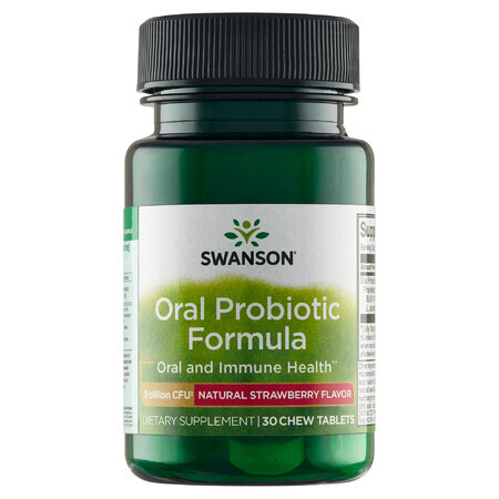 Swanson Oral Probiotic Formula, aromă de căpșuni, 30 pastile