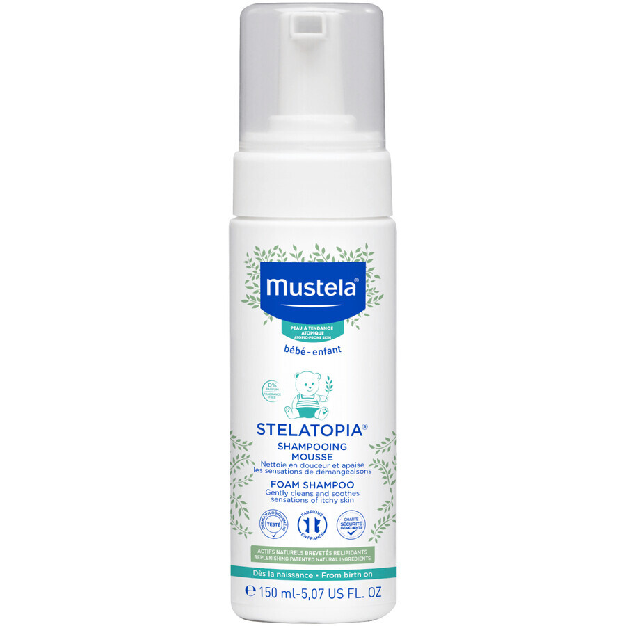 Mustela Stelatopia, shampoo schiuma per bambini, 150 ml