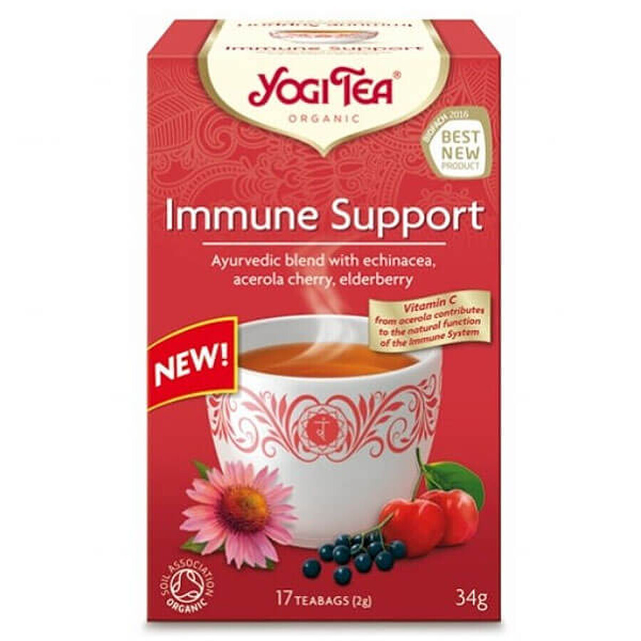 Yogi Tea Organic Immune Support, ceai de imunitate, 2 g x 17 pliculețe