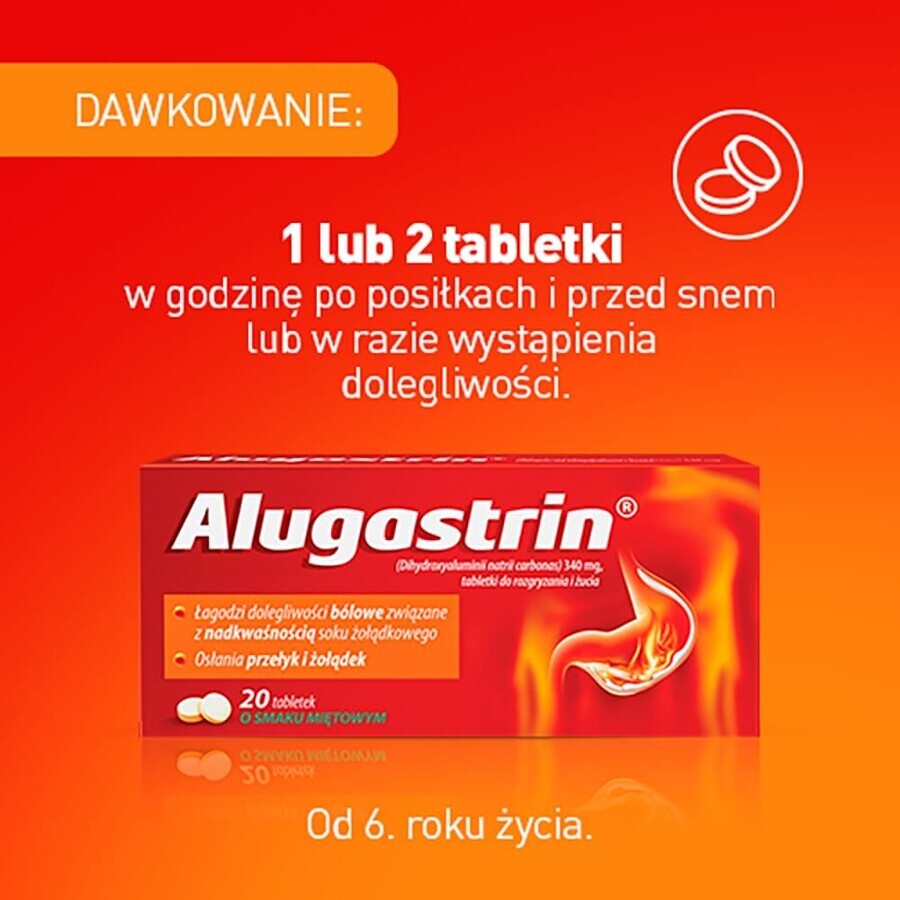 Alugastrin 340 mg, muntsmaak, 20 kauwtabletten