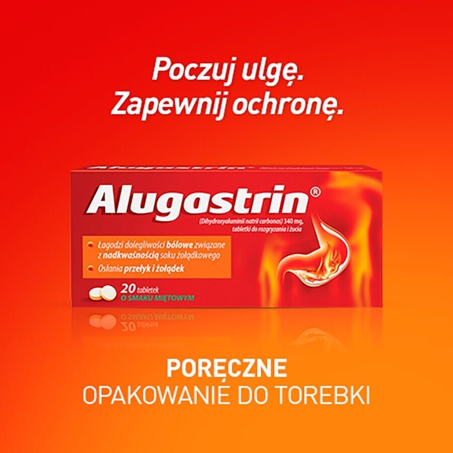 Alugastrin 340 mg, muntsmaak, 20 kauwtabletten