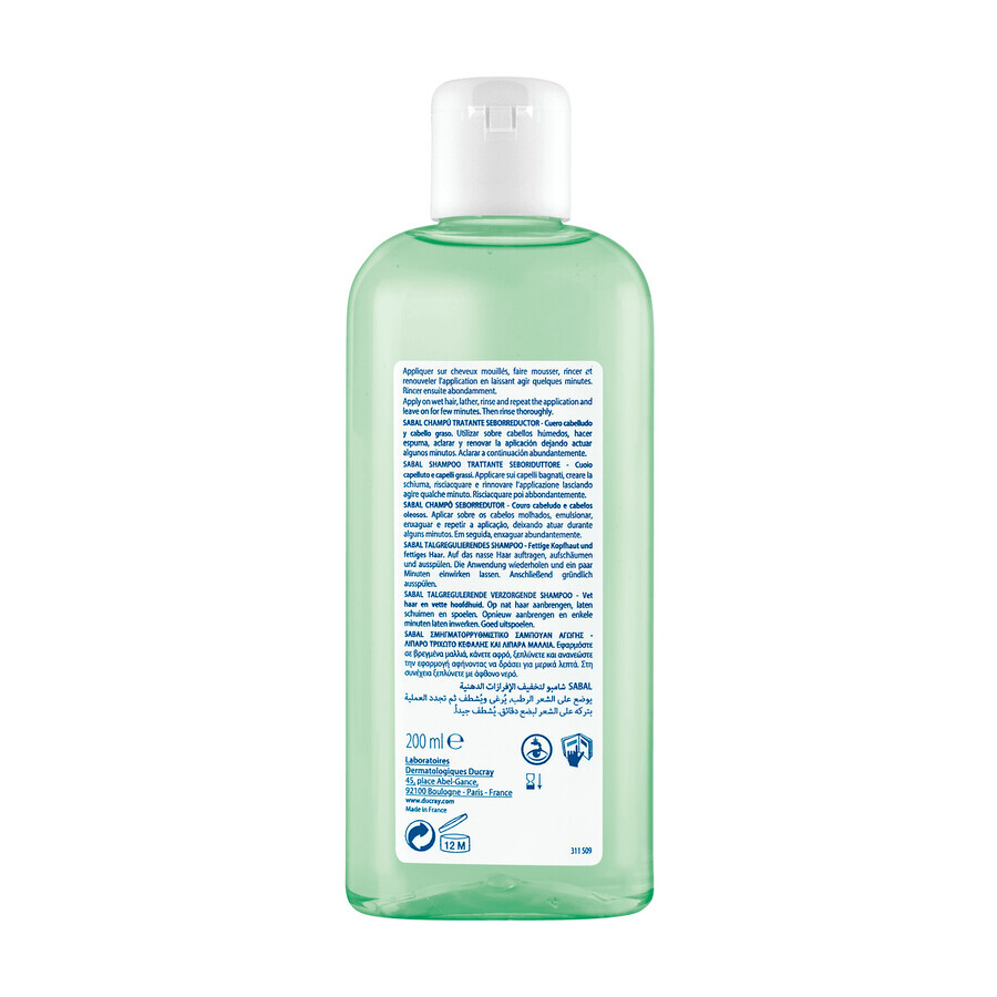 Ducray Sabal, talgregulerende shampoo voor vet haar, 200 ml