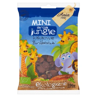 Ania Jungle Bio Organic Mini Biscuits, organic breakfast cereal, cocoa, 100 g