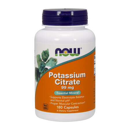 Now Foods, Citrate de potassium, 180 gélules