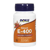 Now Foods Natural E-400, vitamine E, 50 gelcapsules