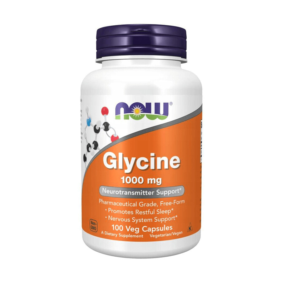 Now Foods Glycine 1000 mg, glycine, 100 vegetarische capsules