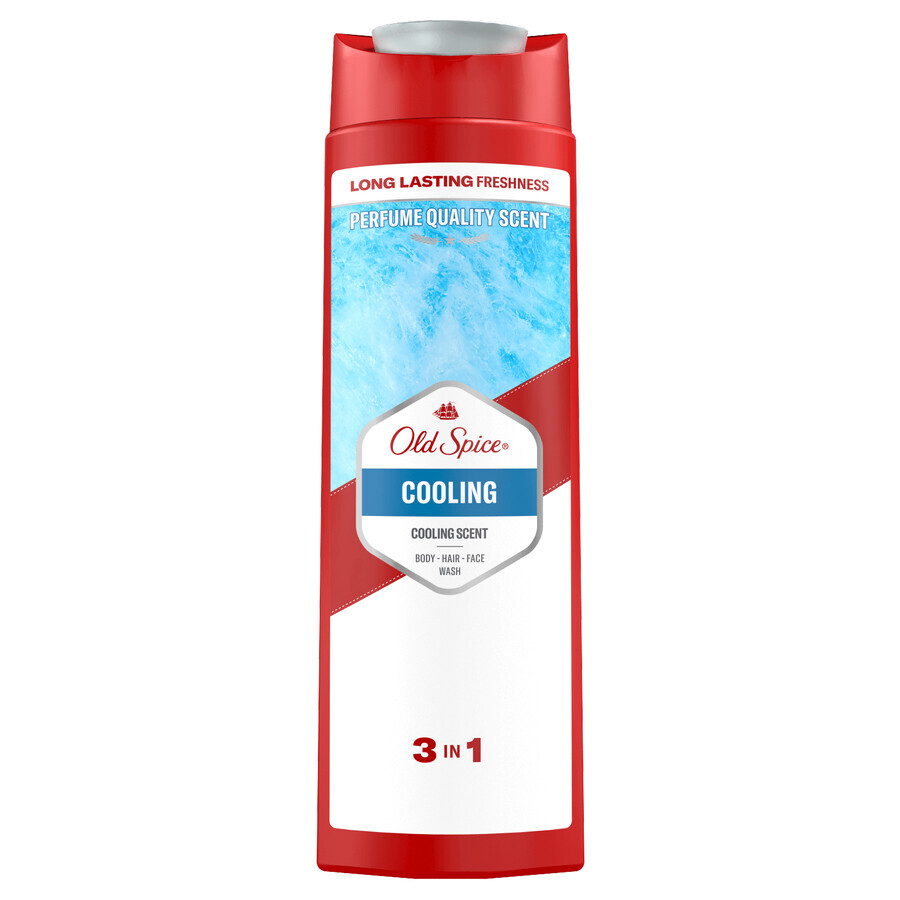 Old Spice, 3-in-1 douchegel voor lichaam, haar en gezicht, Verkoelend, 400 ml