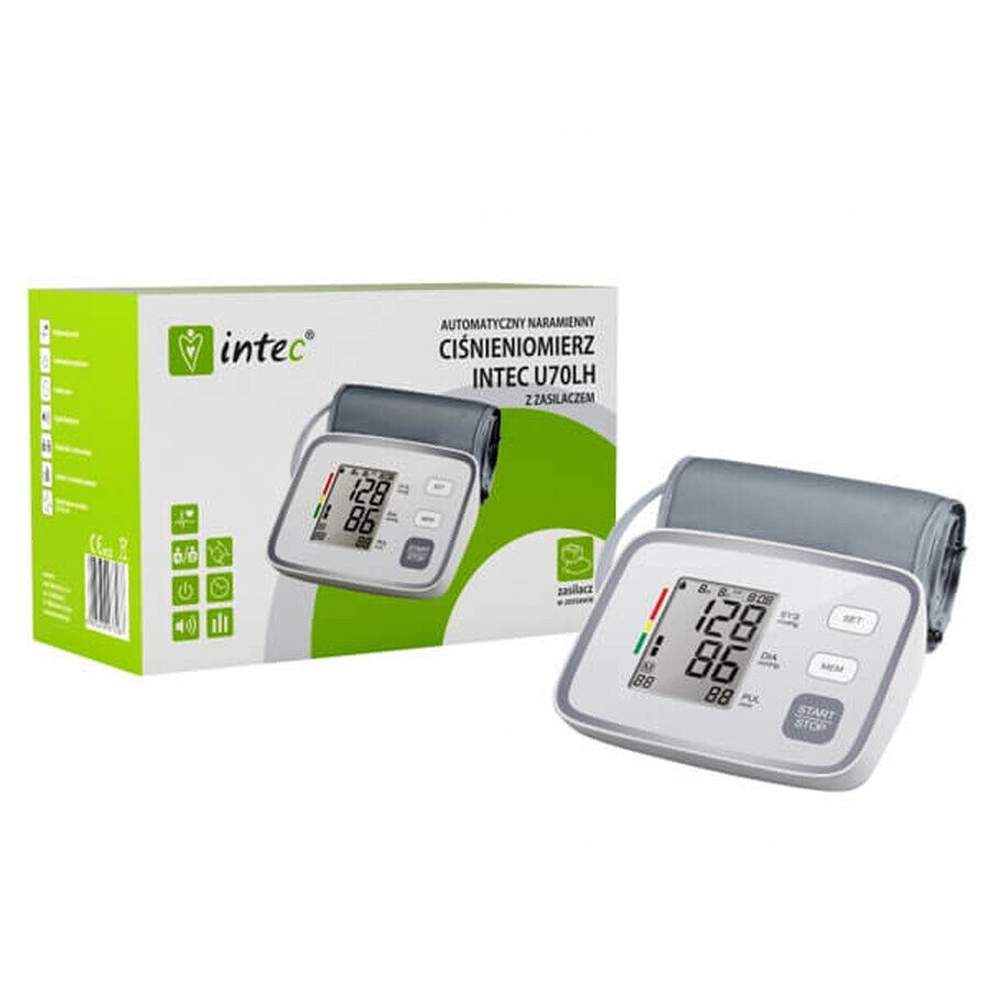 Intec U70LH, automatische bovenarm bloeddrukmeter met voeding