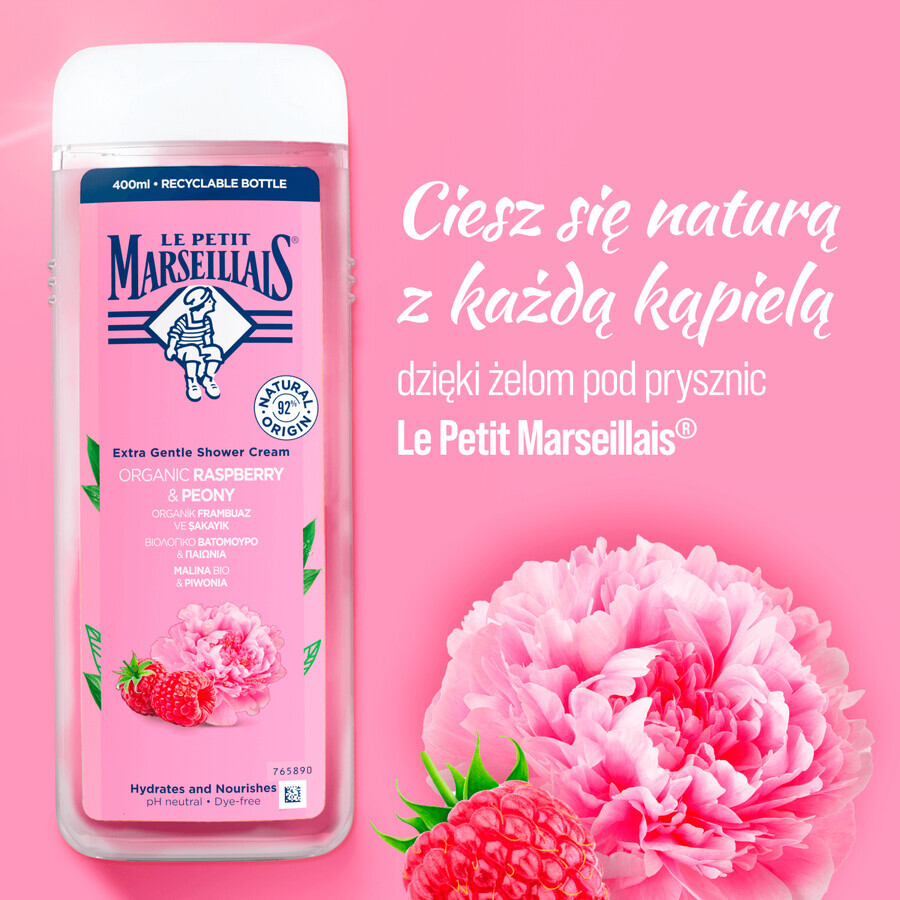 Le Petit Marseillais, Duschgel, Himbeere und Pfingstrose, 400 ml