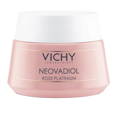 Vichy Neovadiol Rose Platinium, cremă de față cu trandafir pentru întărirea și revitalizarea tenului matur și lipsit de strălucire, 50 ml