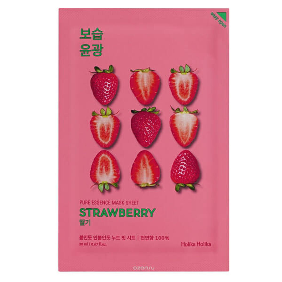 Holika Holika Pure Essence Mask Sheet Strawberry, mască de bumbac, 1 buc