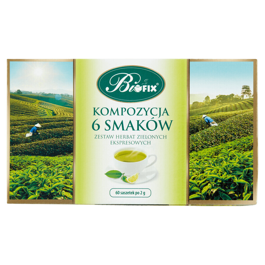 Bi Fix Kompozycja 6 Smaków, set de thés verts express, 2 g x 60 sachets