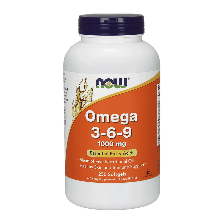 Now Foods Omega 3-6-9 1000 mg, 250 cápsulas