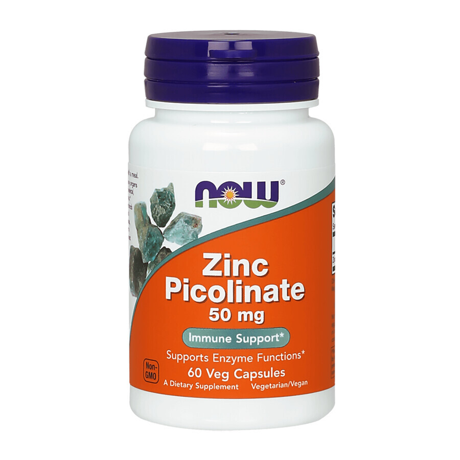 Now Foods Zink Picolinaat, zink 50 mg, 60 plantaardige capsules