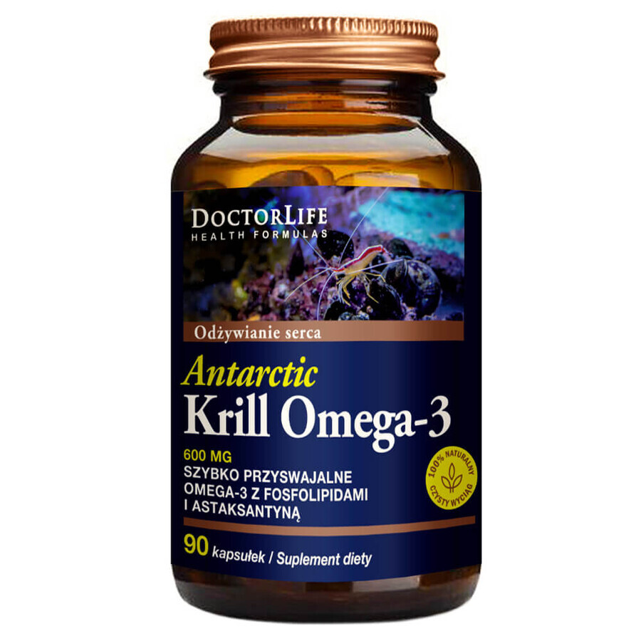 Doctor Life Antarctic Krill Omega-3, Antarktisches Krillöl, 90 Kapseln