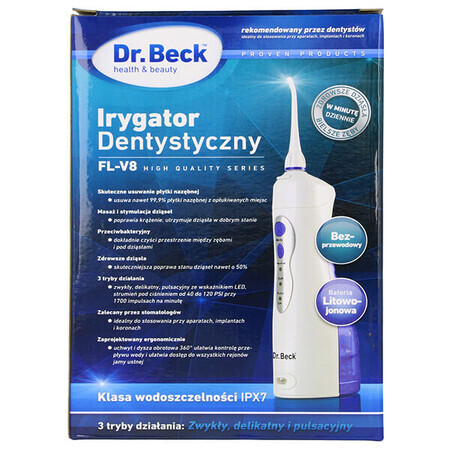 Dr. Beck FL-V8, monddouche, Skyblue + 2 handstukken