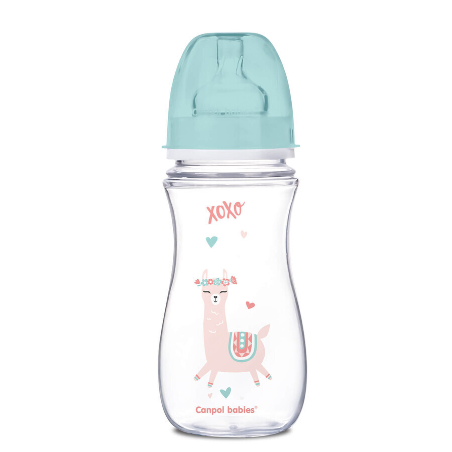 Canpol Baby's EasyStart, antikoliekfles, wijde opening, groen, na 12 maanden, 300 ml