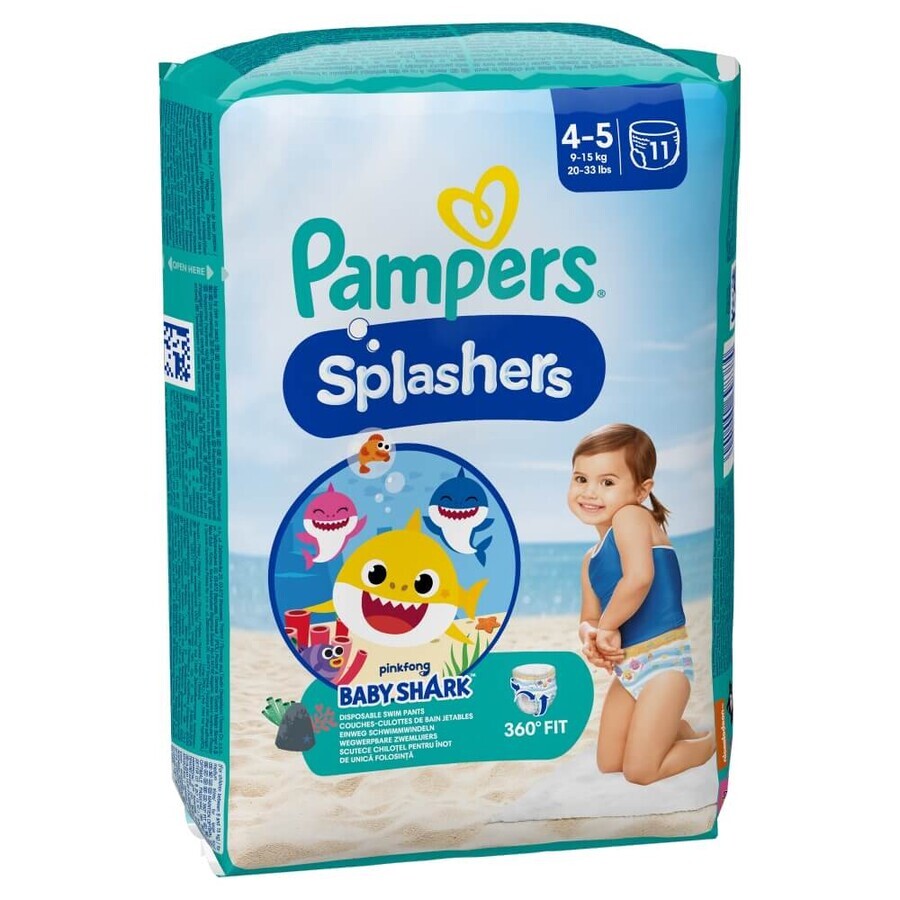 Pampers Splashers, zwemluiers, maat 4-5, 9-15 kg, 11 stuks