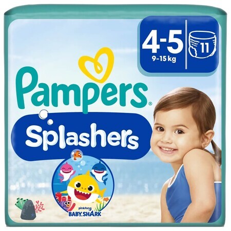 Pampers Splashers, zwemluiers, maat 4-5, 9-15 kg, 11 stuks