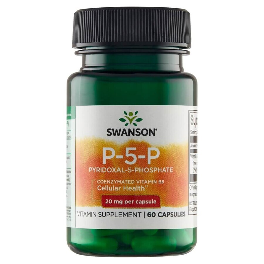 Swanson P-5-P, vitamine B6 20 mg, 60 capsules