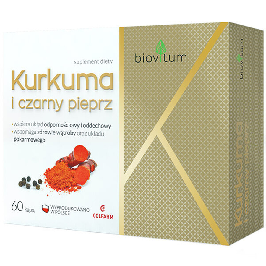 Biovitum Kurkuma en zwarte peper, 60 capsules