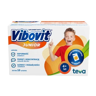 Vibovit Junior, dla dzieci 4-12 lat, smak pomarańczowy, 44 saszetki