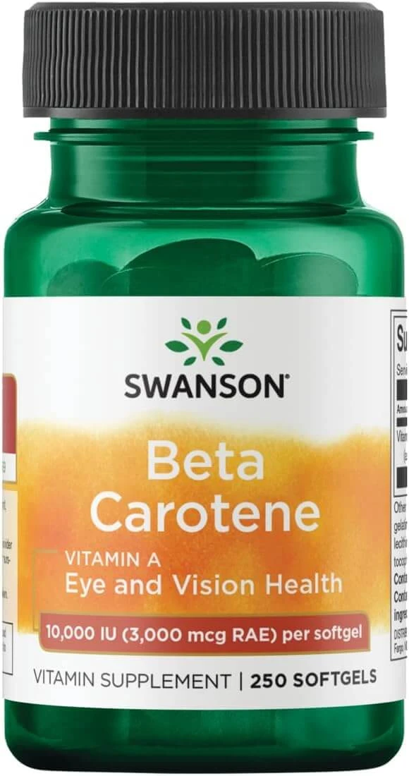 Swanson Bètacaroteen 10000 IE, bètacaroteen, 250 gelcapsules