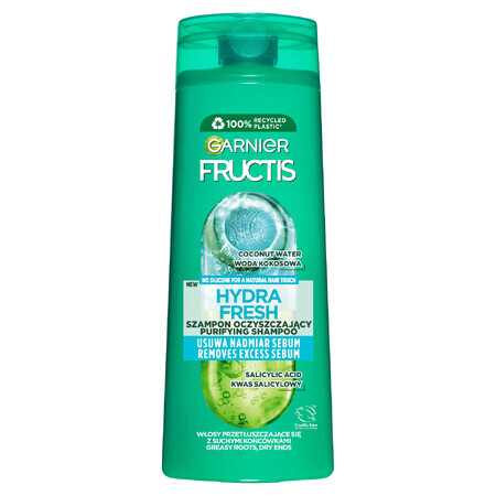 Garnier Fructis Hydra Fresh, Versterkende shampoo voor vet haar met droge punten, 400 ml