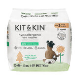 Kit&amp;Kin, wegwerpluiers, biologisch afbreekbaar, maat 3, 6 -10 kg, 32 stuks