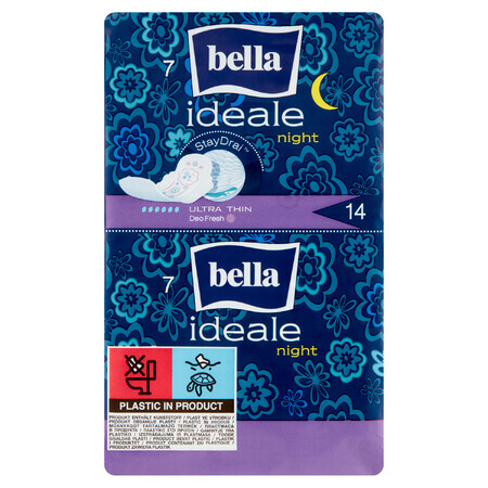 Bella Ideale, assorbenti igienici StayDrai con ali, ultrasottili, Notte, 14 pz.