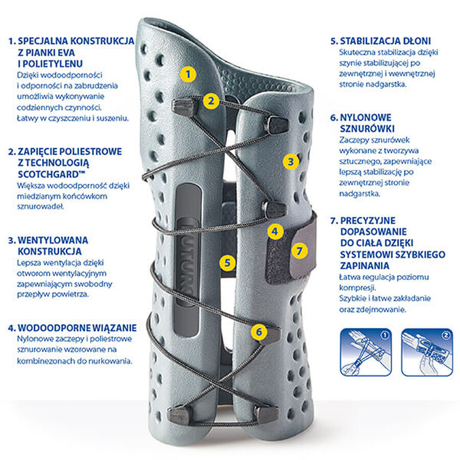 FUTURO Stabilisateur de poignet, étanche, L/ XL, droit, 1 pièce