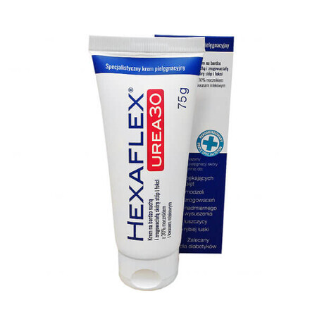 Hexaflex Urea 30, crème de soin spécialisée pour la peau calleuse des pieds et des coudes, 75 g