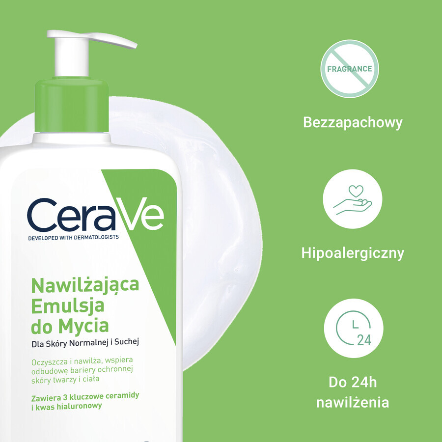 CeraVe, hydraterende reinigingsemulsie, normale en droge huid, 236 ml