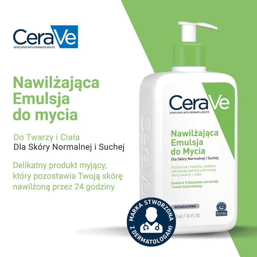 CeraVe, hydraterende reinigingsemulsie, normale en droge huid, 236 ml