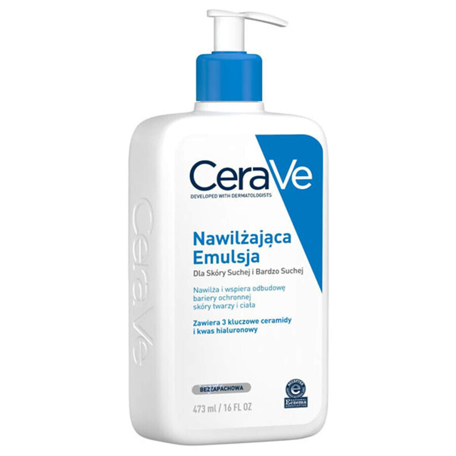 CeraVe, emulsione idratante con ceramidi, pelle secca e molto secca, 473 ml