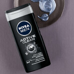 Nivea Men, Gel douche 3-en-1 pour le visage, le corps et les cheveux, Active Clean, 250 ml