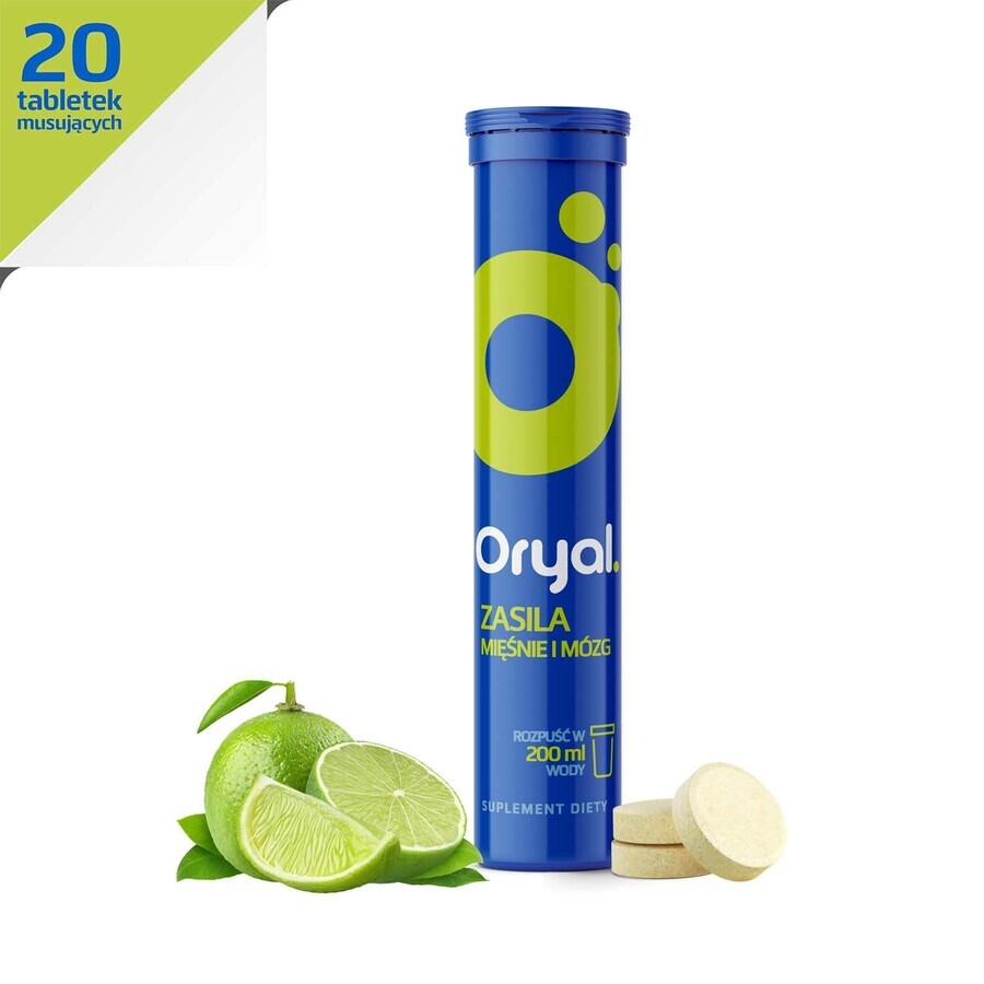 Oryal, lime and lemon flavor, 20 effervescent tablets