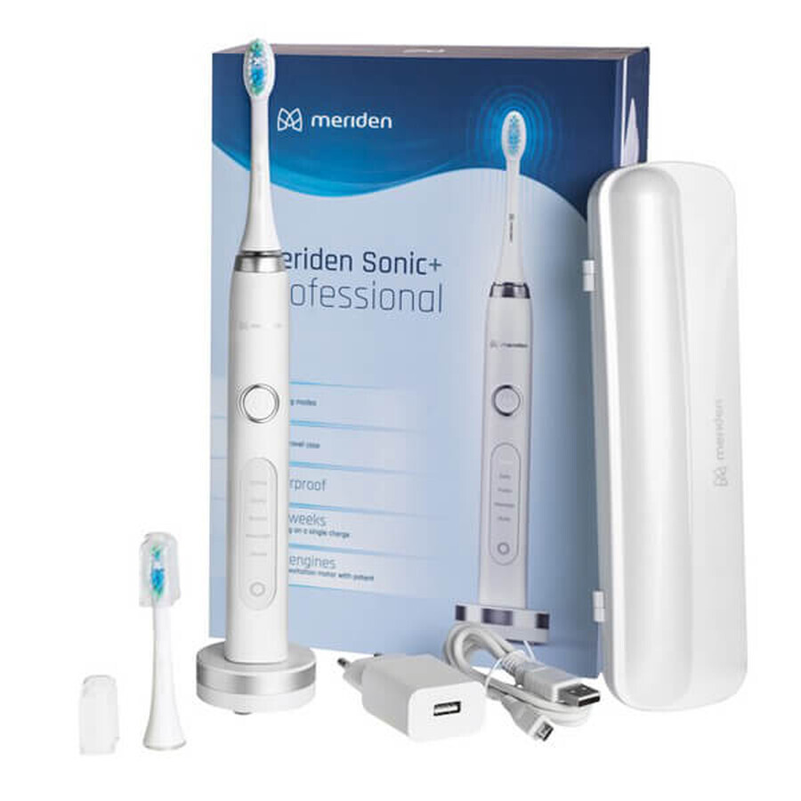 Meriden Sonic+ Professional Sonic Toothbrush, White, 5 Cleaning Modes, 1 Pc